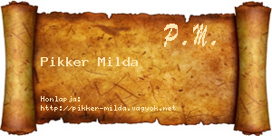 Pikker Milda névjegykártya